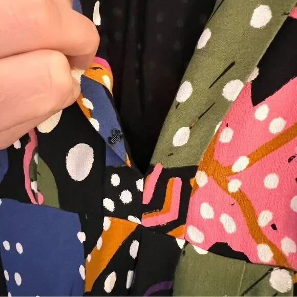 NWT Farm Rio Under The Sea Long Sleeve V-neck Plunge Ruffle Maxi Dress Small - Picture 8 of 15